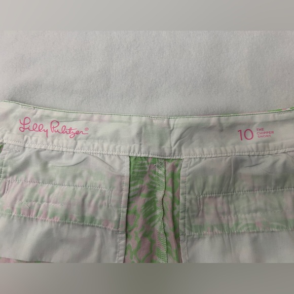 Lilly Pulitzer The Chipper Shorts Sunnyside Lion Print Green Pink Size 10 - Picture 10 of 13